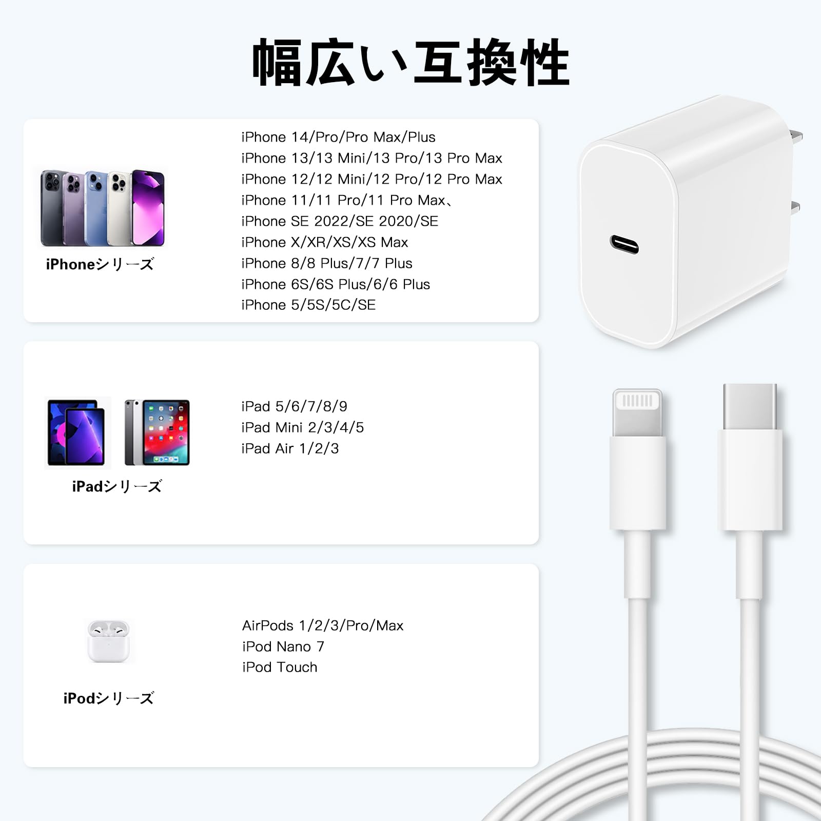 Amazon | iPhone 充電器 20W PD 急速充電 USB C - Lightning ケーブル